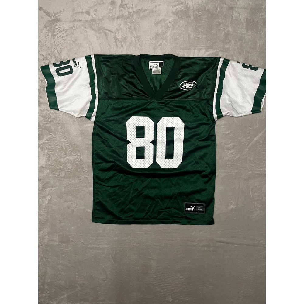 Puma New York Jets Jersey 80 Chrebet NFL Football Green White Mens L